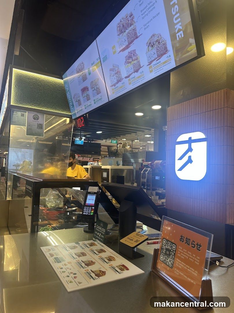 Restaurant Counter with Menu and QR Code