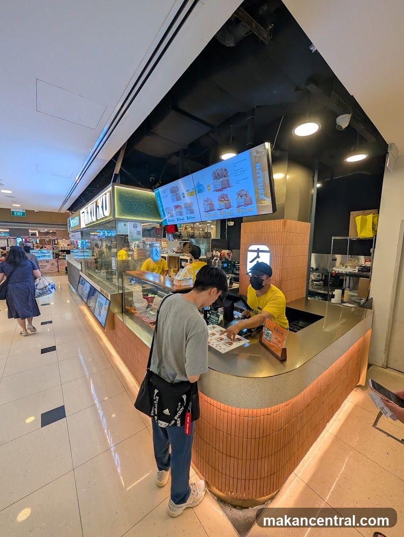 Food stall counter with menu