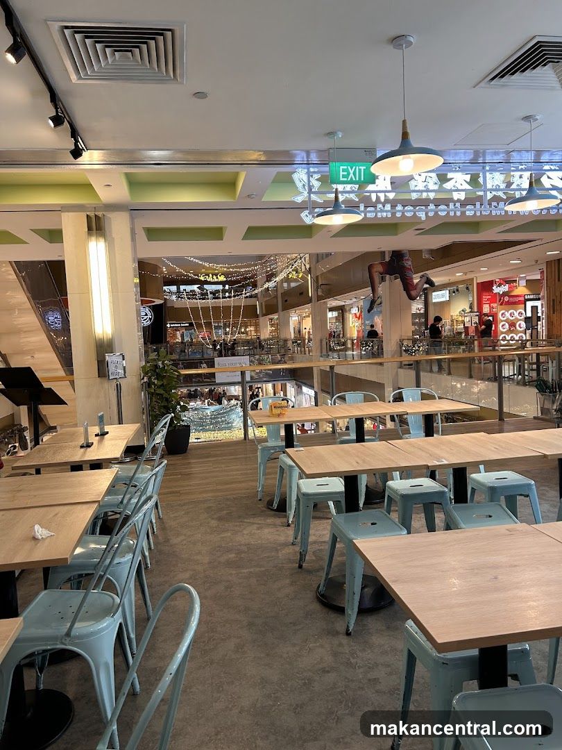 Restaurant Interior with Mall View