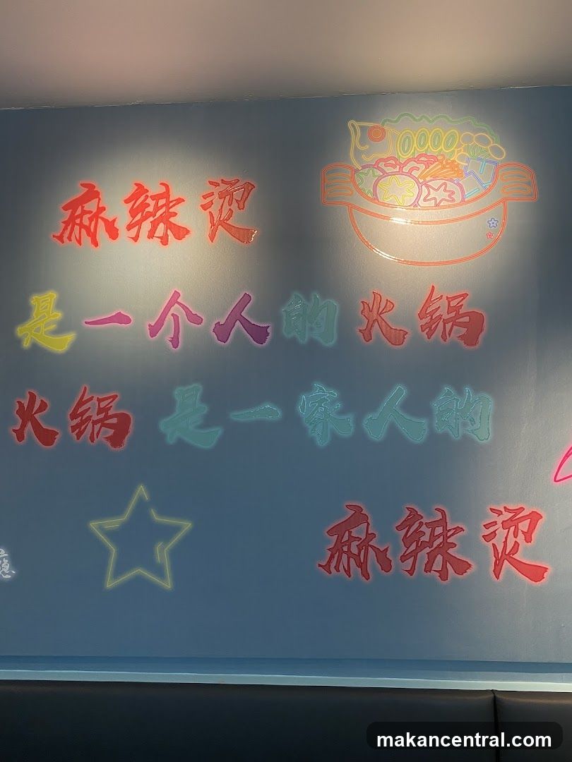 Wall Art with Chinese Characters and Hot Pot Illustration