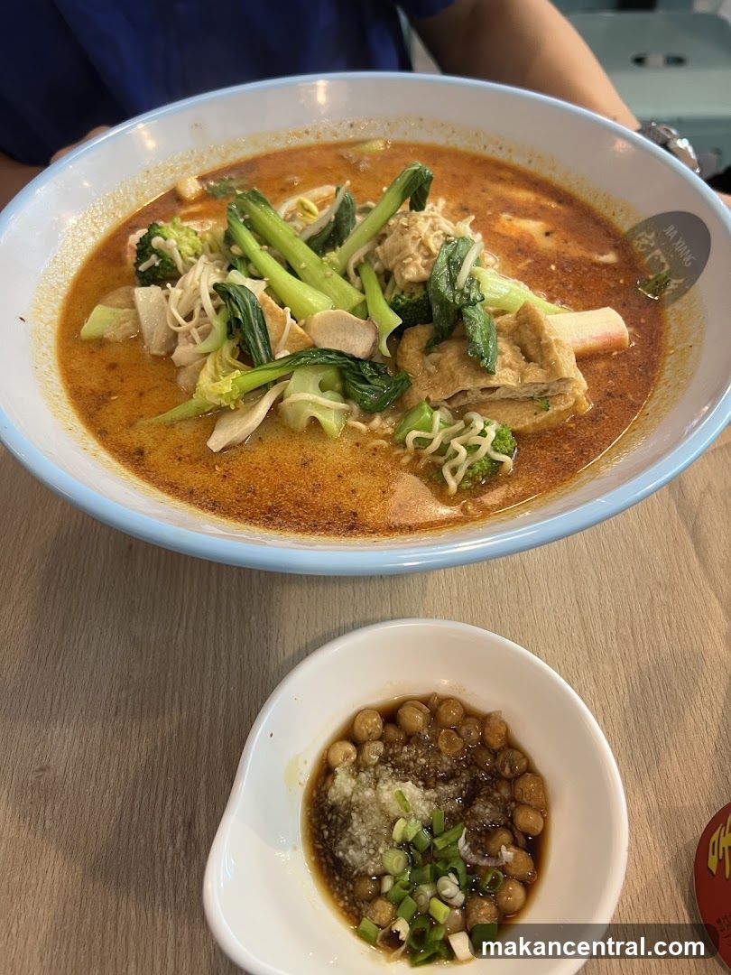 Spicy Noodle Soup with Vegetables and Tofu