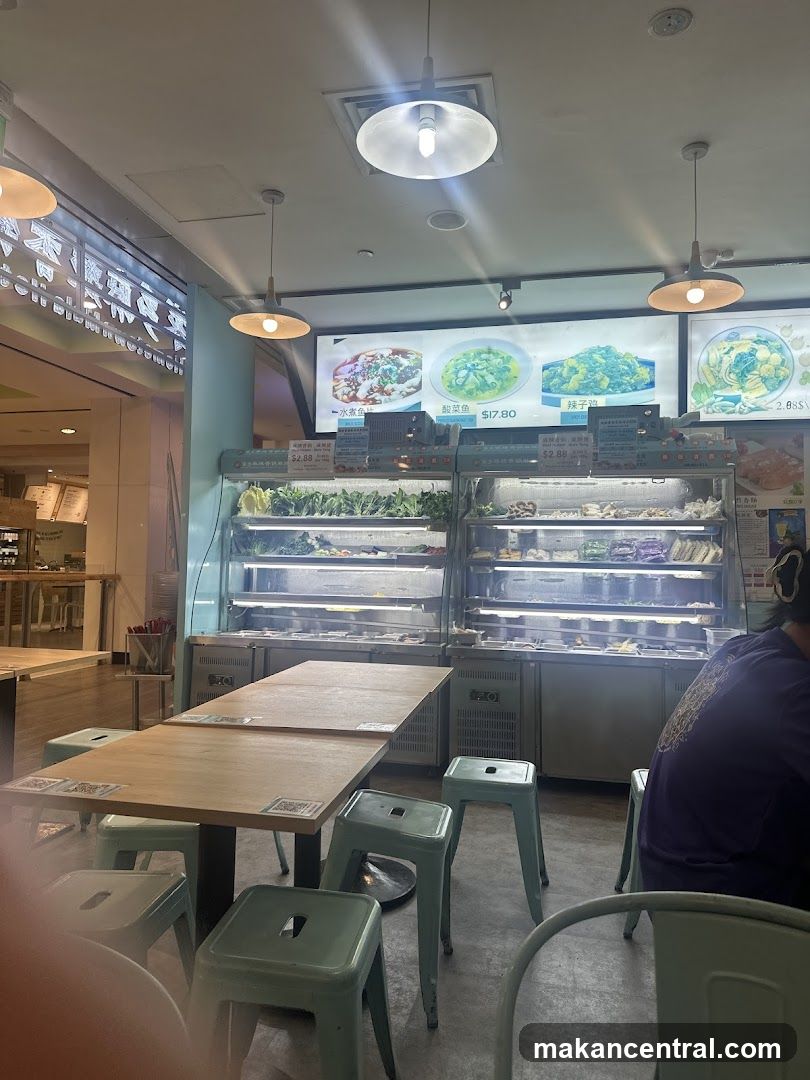 Restaurant Interior with Food Display