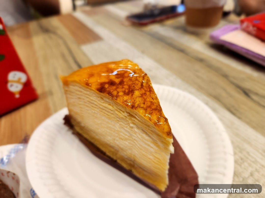 Slice of Mille Crepe Cake