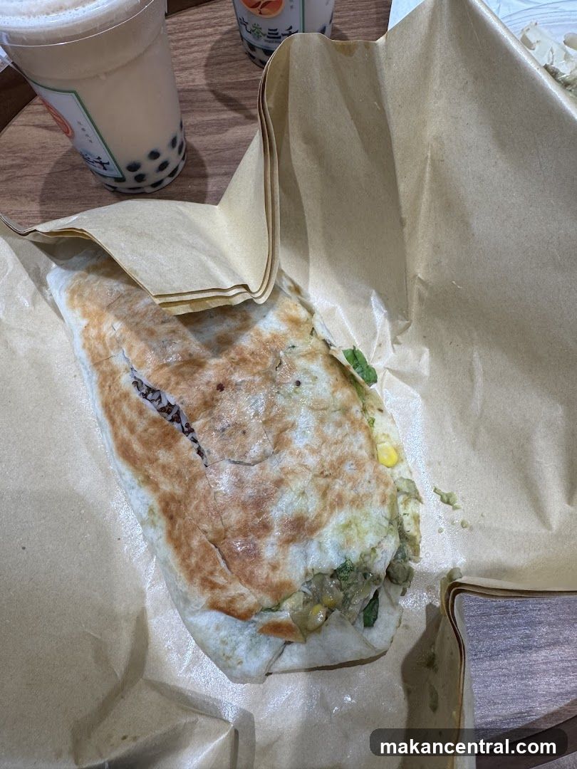 Savory Wrap and Bubble Tea