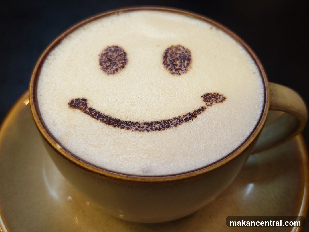 Cappuccino with a smiley face