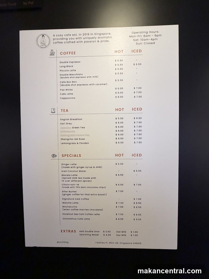 Cafe Menu