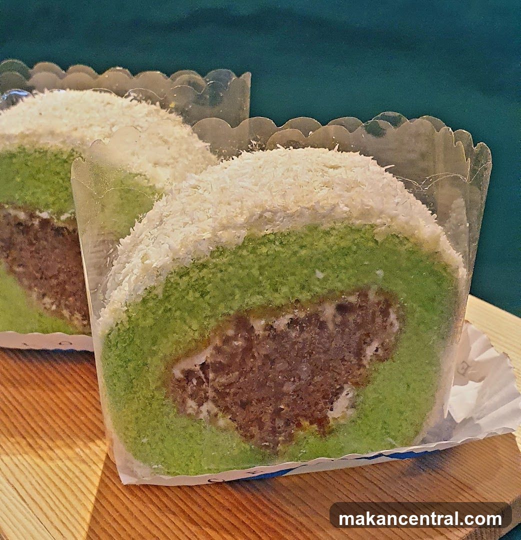 Green Swiss Roll with Coconut