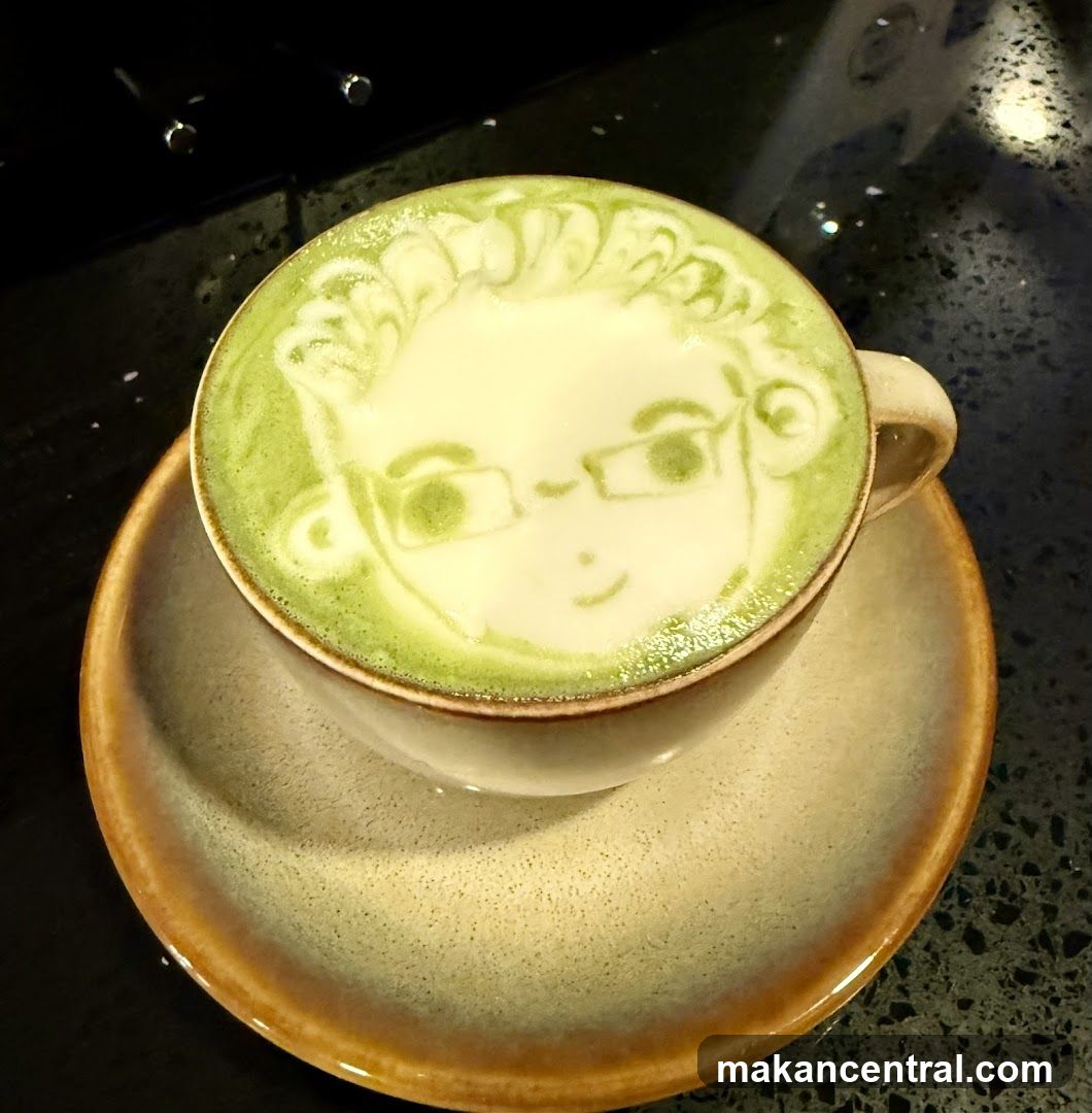 Matcha latte with latte art