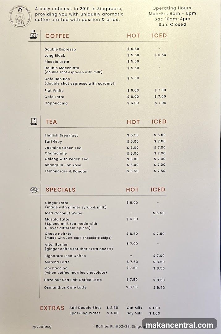 Cafe Menu