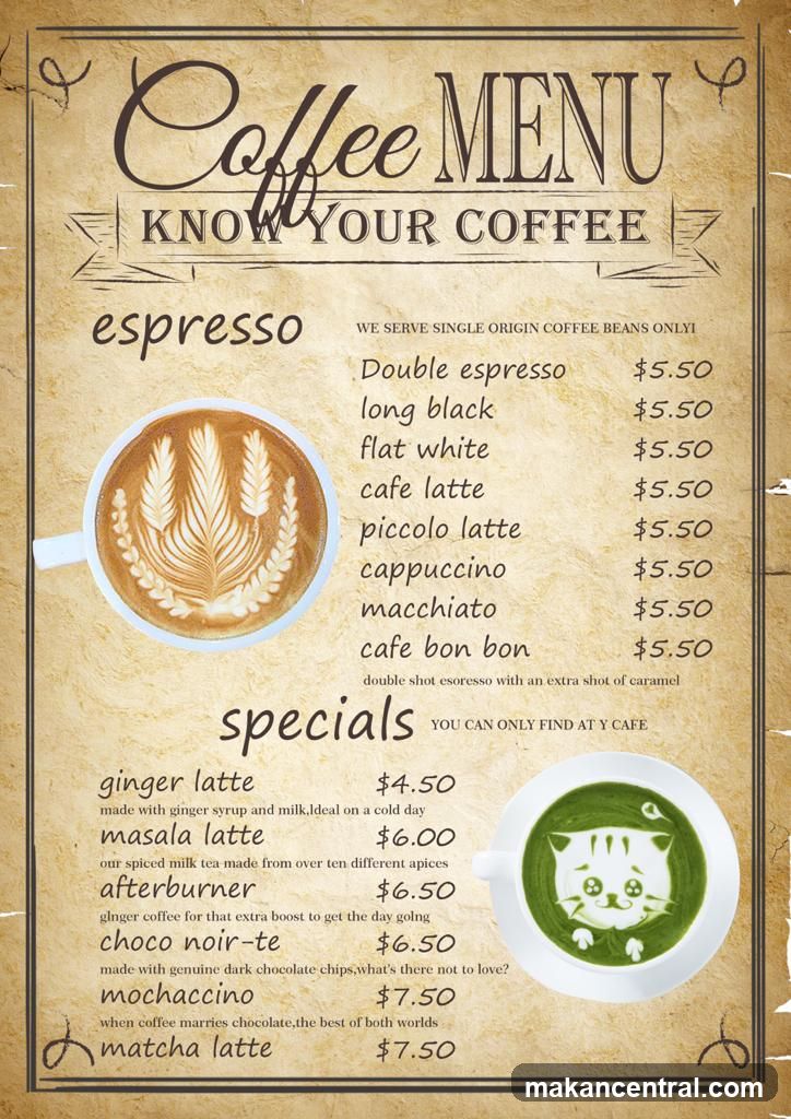 Coffee MENU