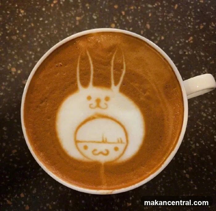 Latte Art with Bunny and Face