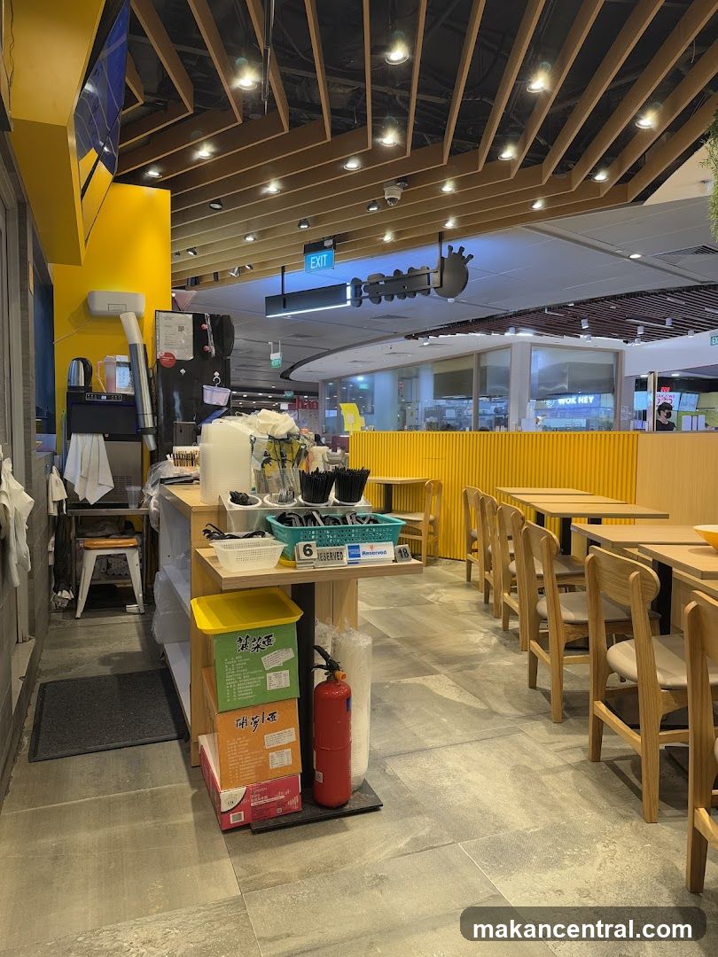 Restaurant Interior with Seating and Service Area