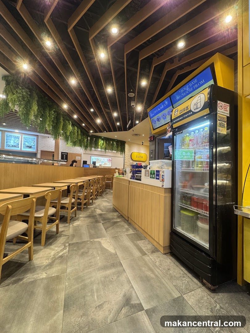 Restaurant Interior with Beverage Station