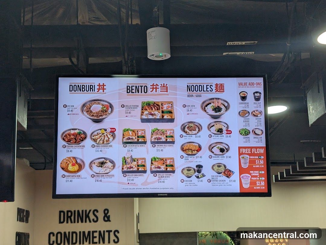 Donburi, Bento, Noodles Menu