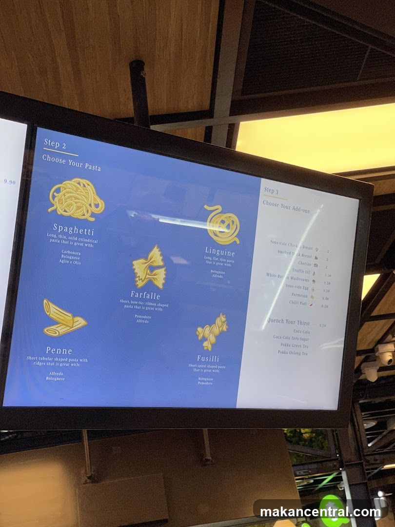 Pasta Menu