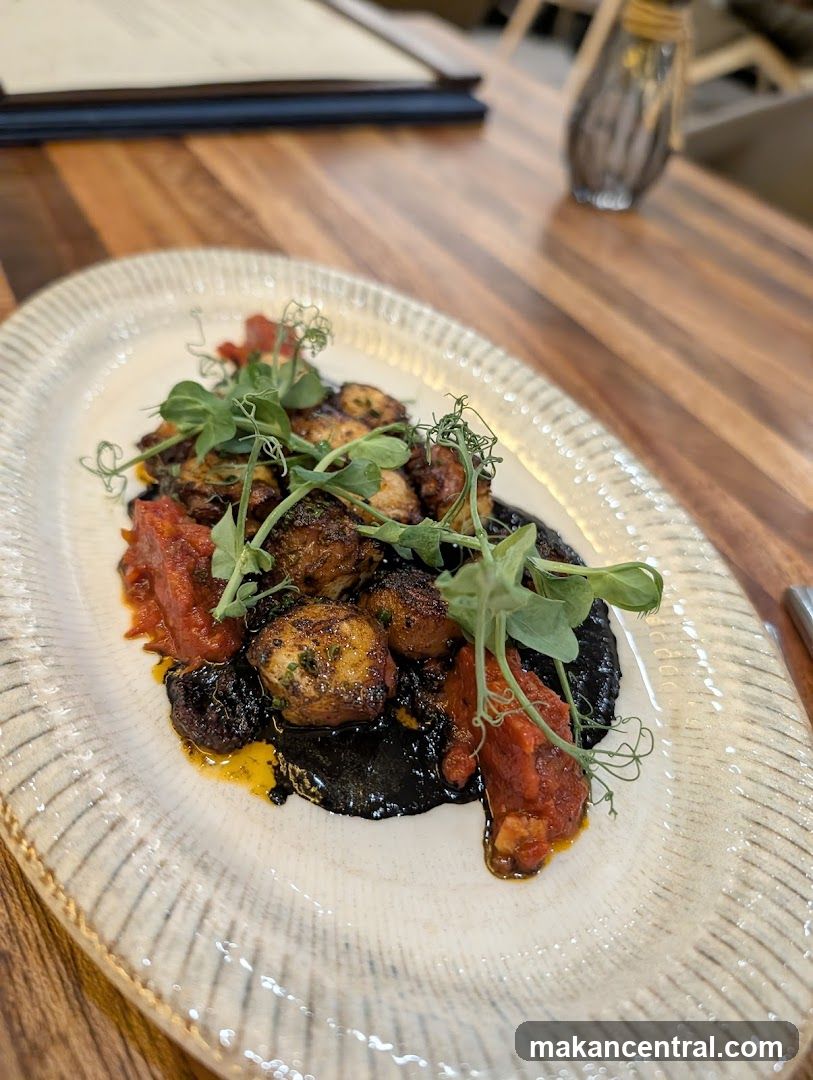 Seared Scallops with Black Garlic Puree