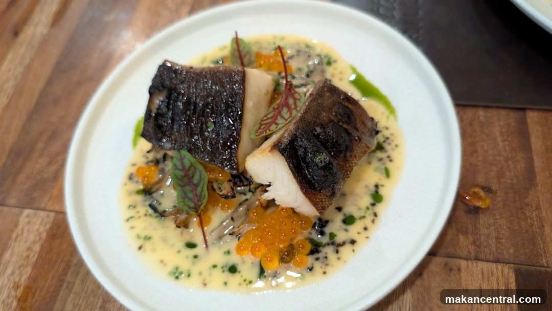 Fish dish with sauce and roe