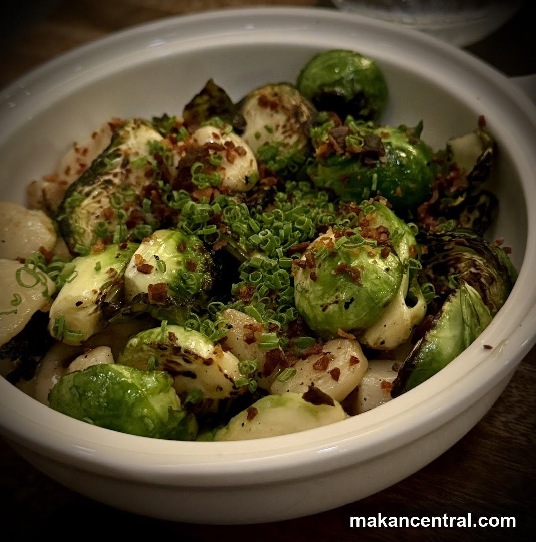 Roasted Brussels Sprouts with Bacon and Chives