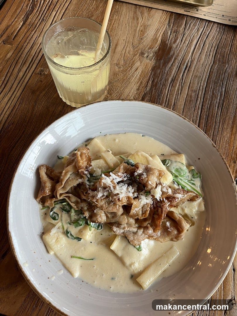 Pasta Dish and Drink