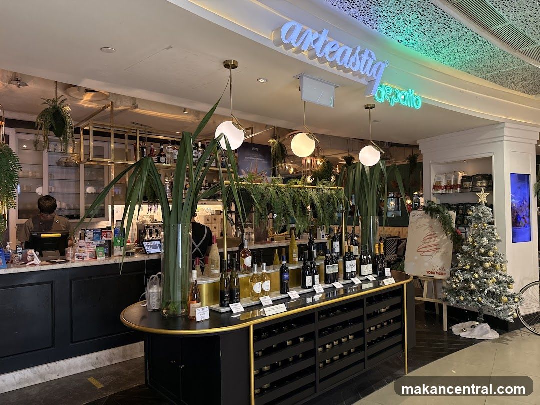 Wine display and bar area