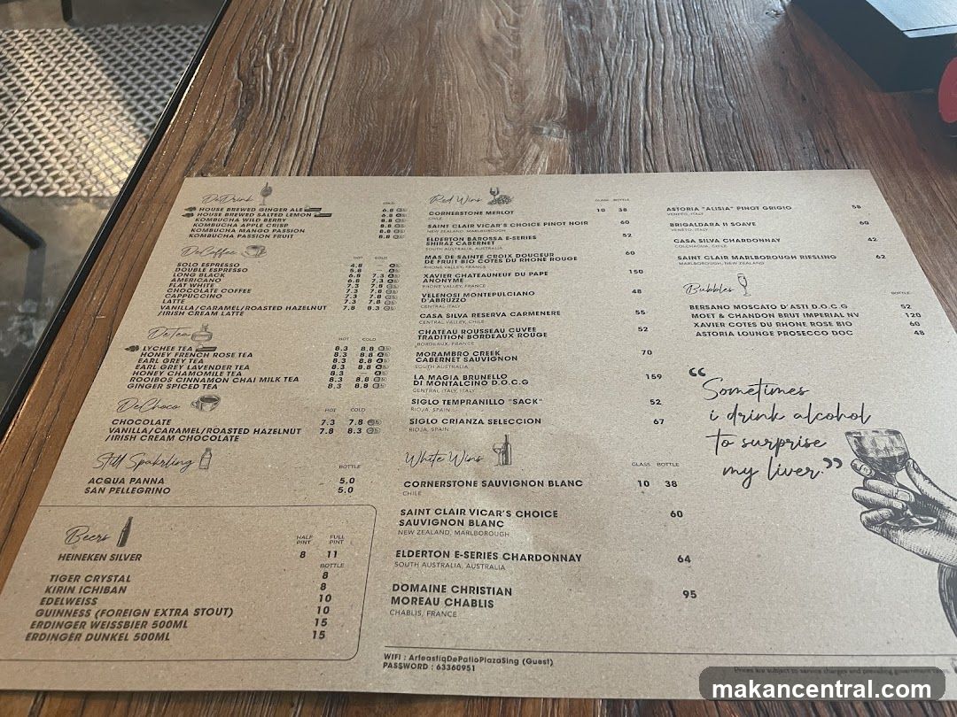 Drinks Menu