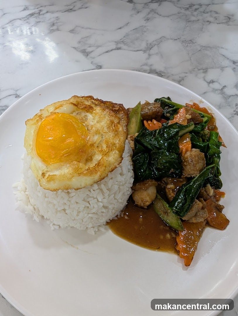 Thai Basil Stir-fry with Rice and Fried Egg
