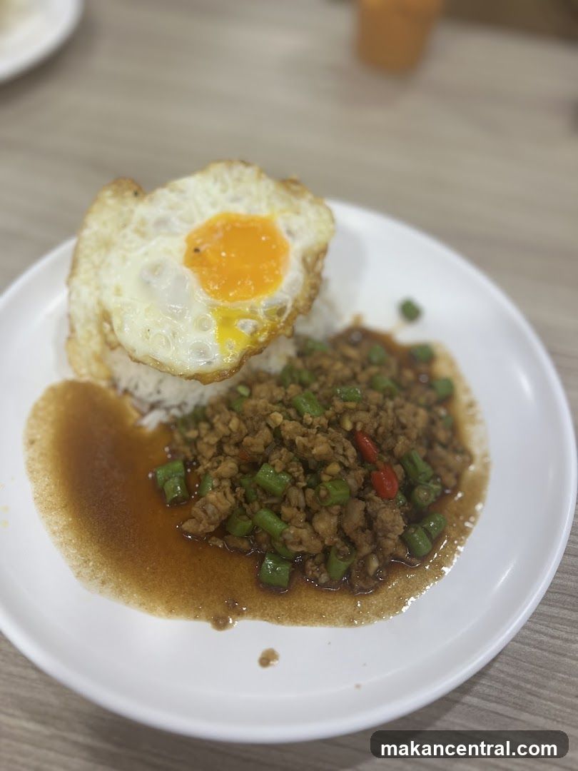 Thai Basil Stir-fry with Rice and Fried Egg