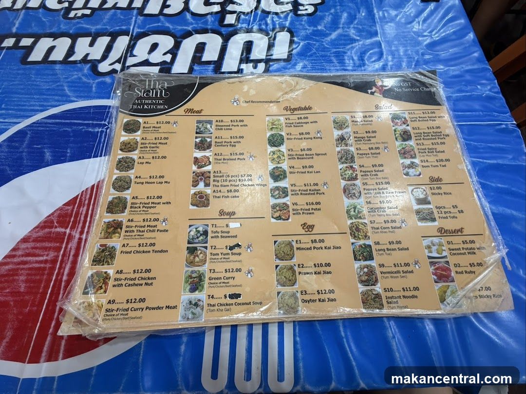 Tha Siam Authentic Thai Kitchen Menu