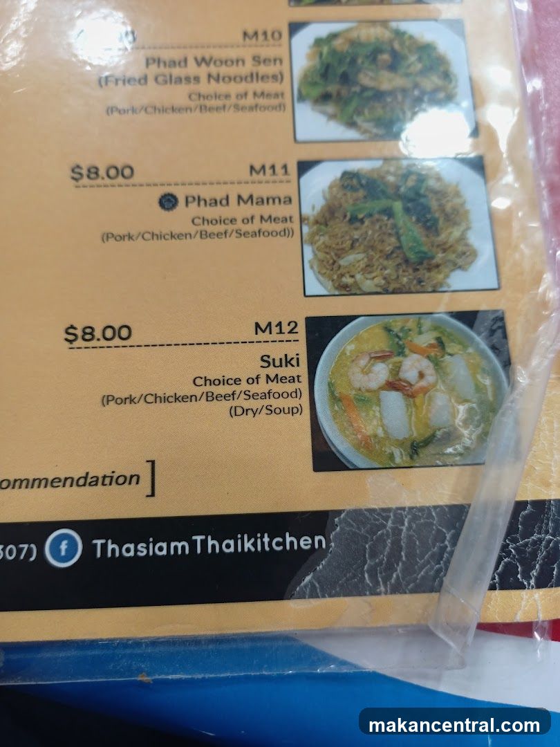 Thasiam Thaikitchen Menu