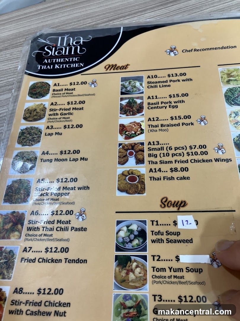 Tha Siam Authentic Thai Kitchen Menu