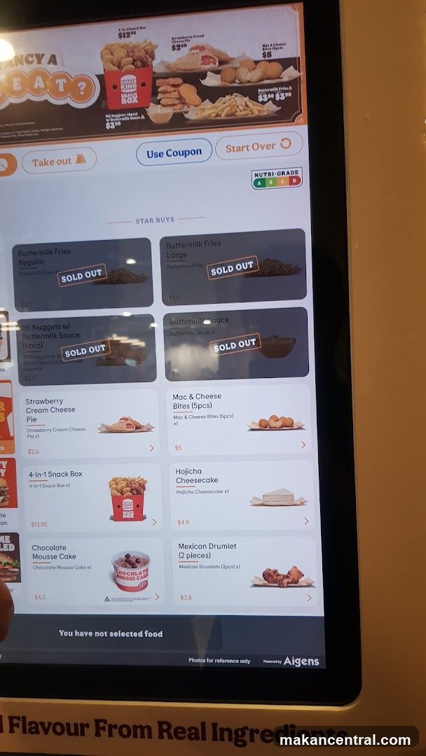 Burger King Menu