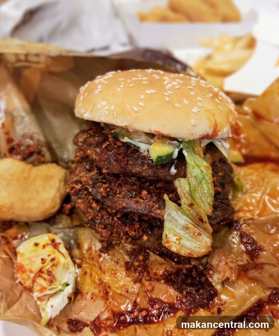 Spicy Double Burger with Fries