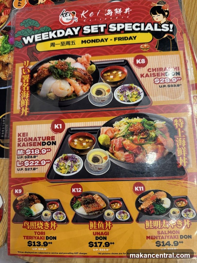 Weekday Set Specials
