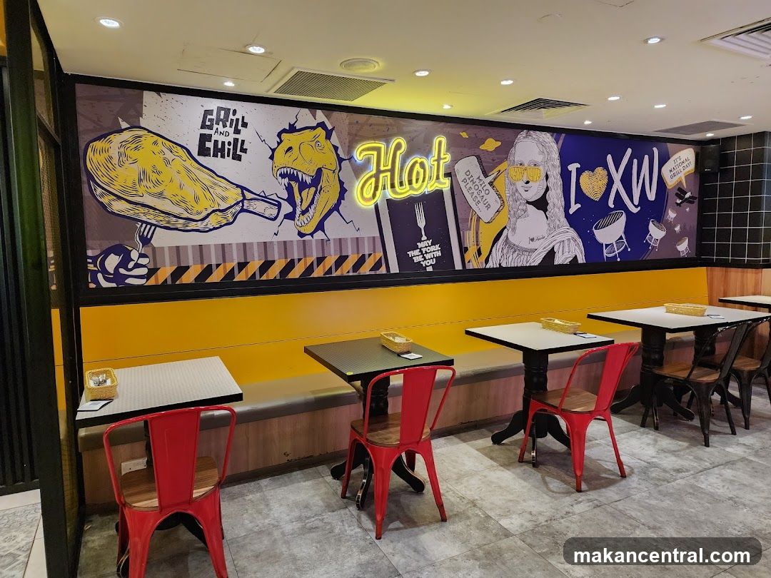 Restaurant Interior with Mural