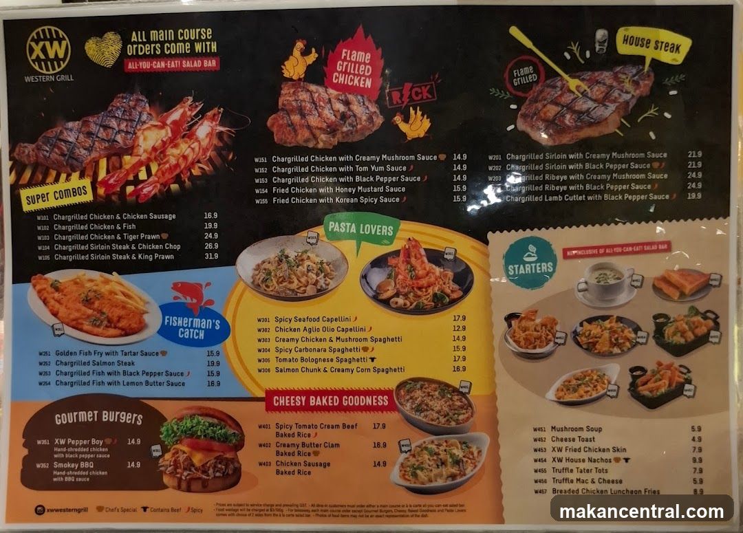 XW Western Grill Menu