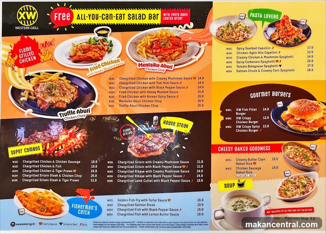 XW Western Grill Menu