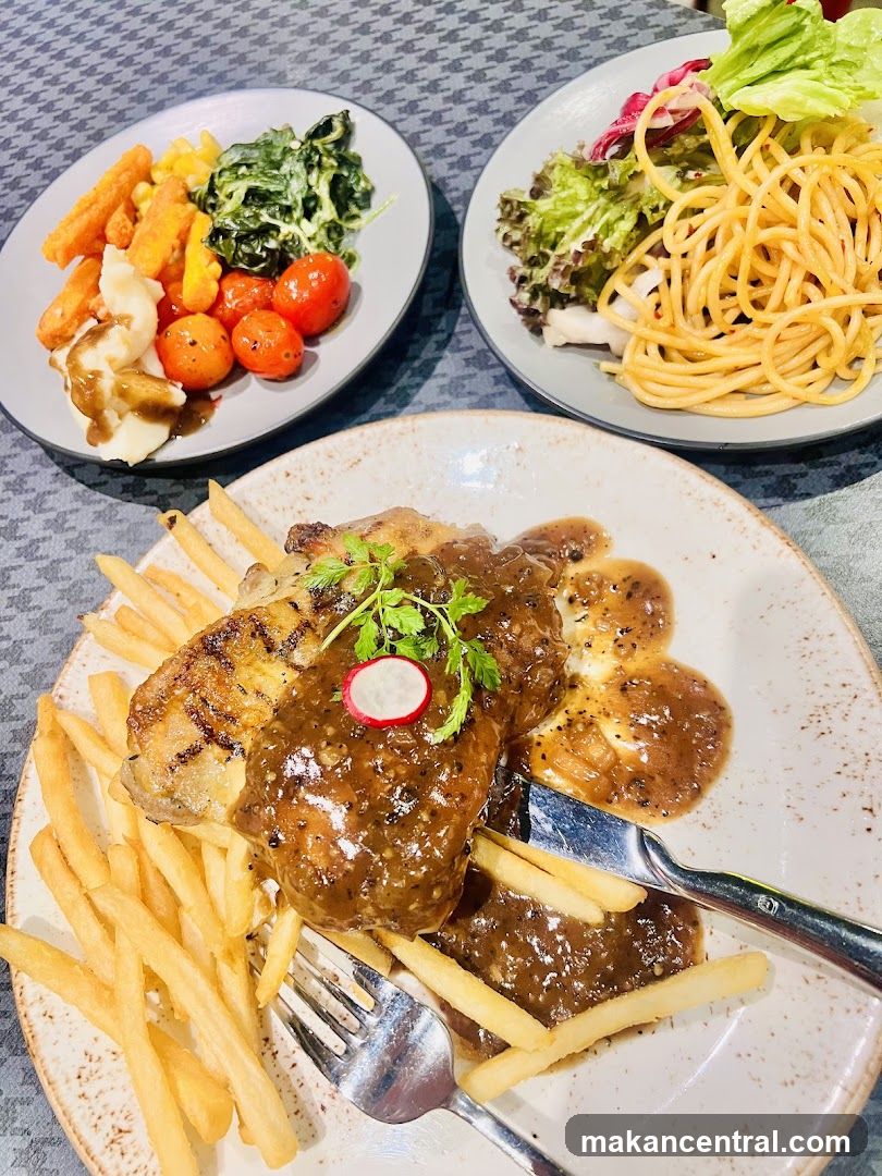 Chicken Steak with Fries and Sides