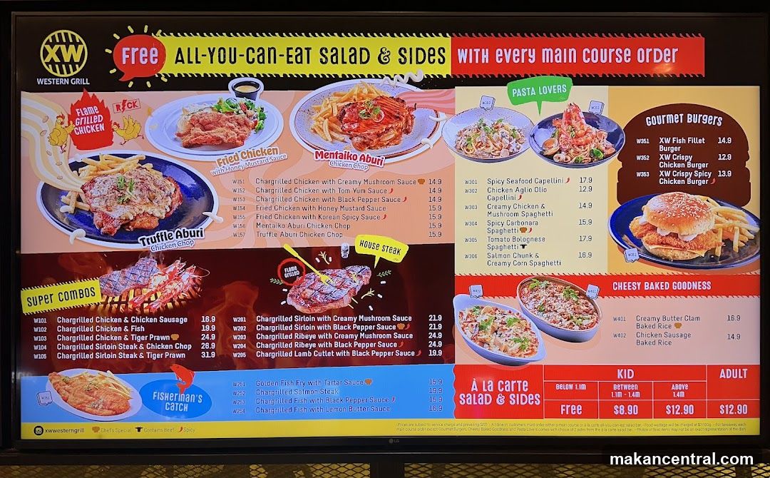XW Western Grill Menu