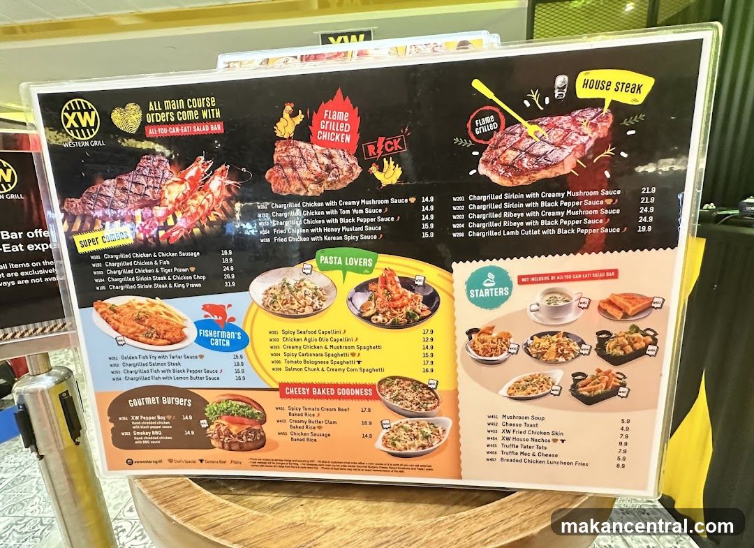 XW Western Grill Menu