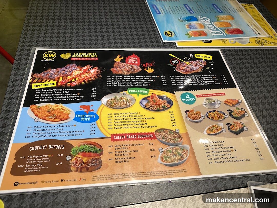 XW Western Grill Menu