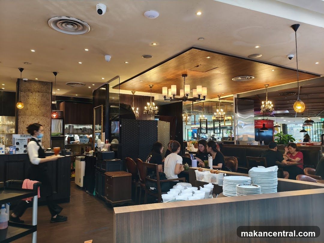 Restaurant Interior with Patrons and Staff