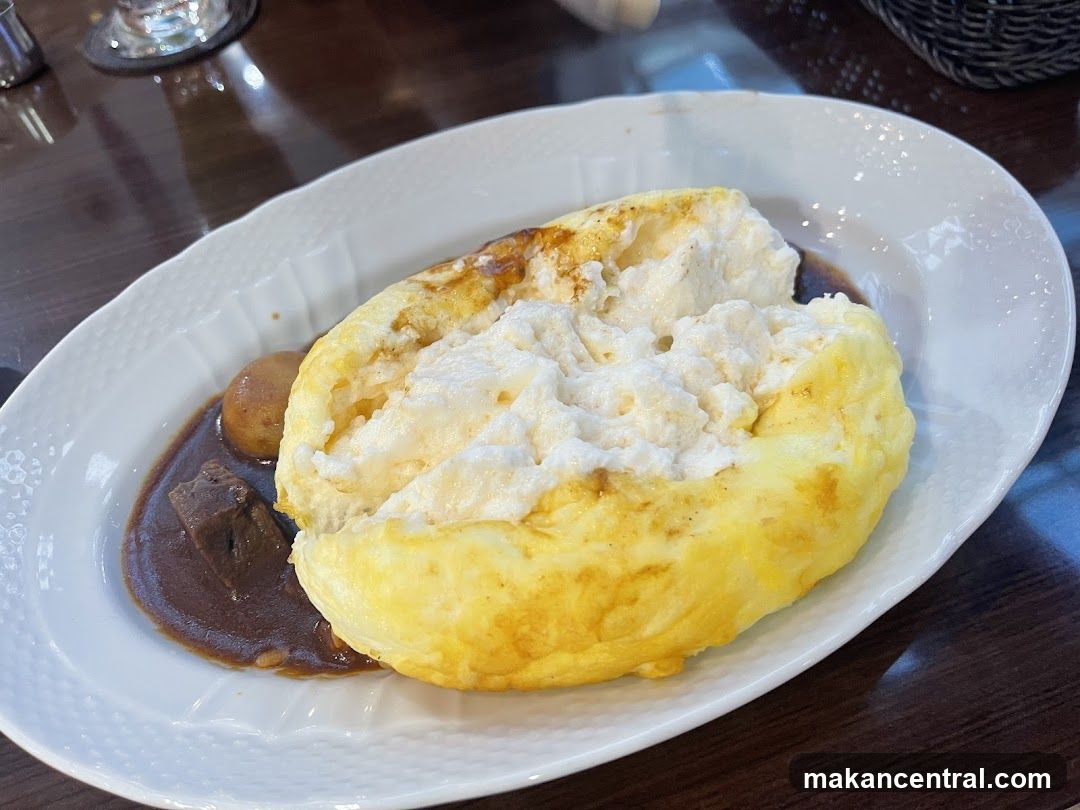 Fluffy Omelet with Beef Stew