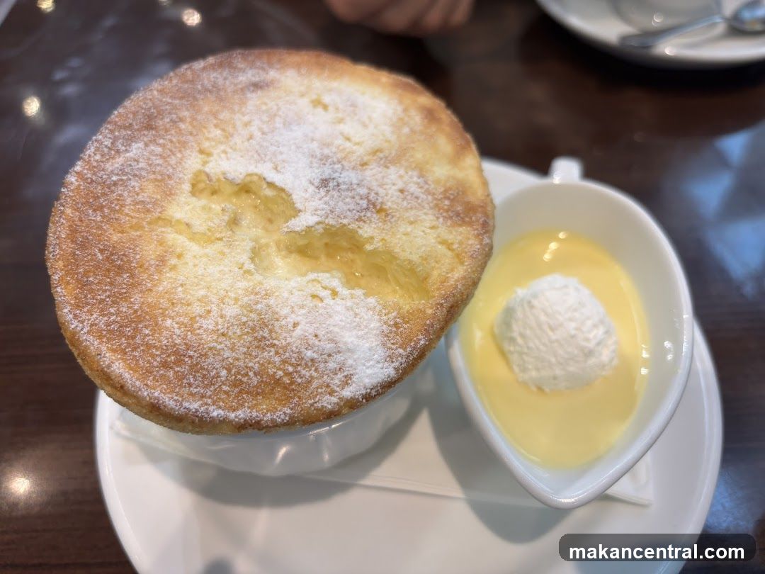 Soufflé with Custard and Cream