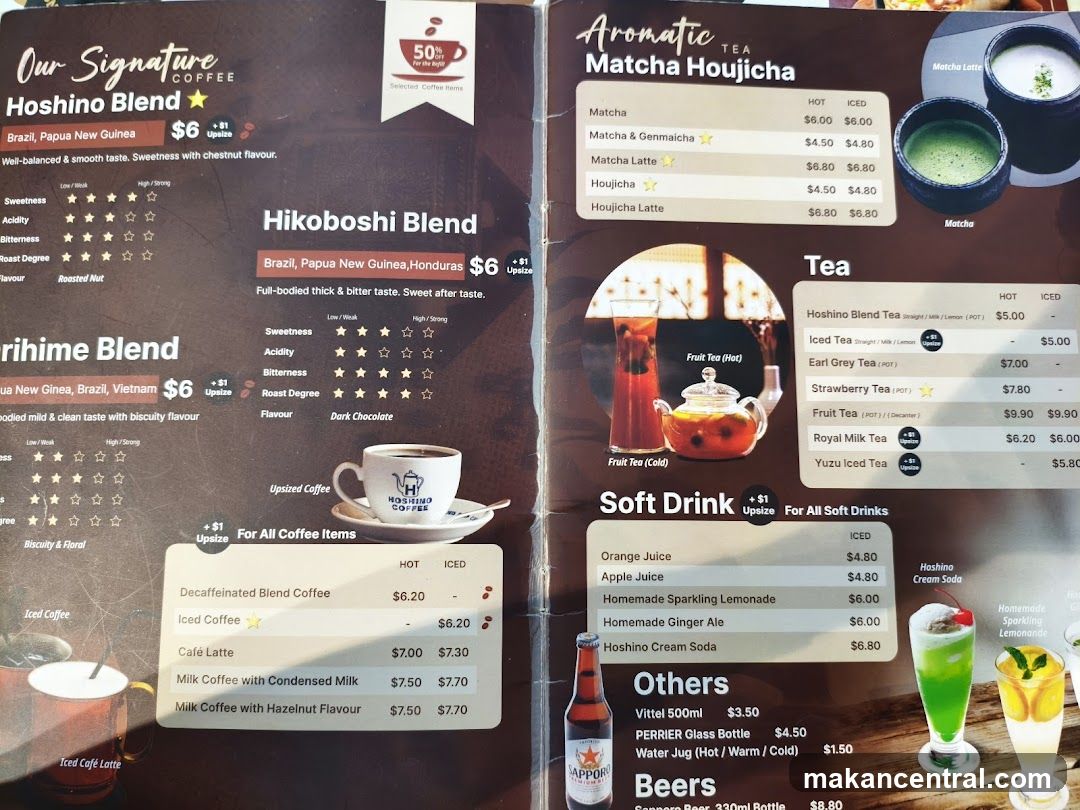 Hoshino Coffee Menu