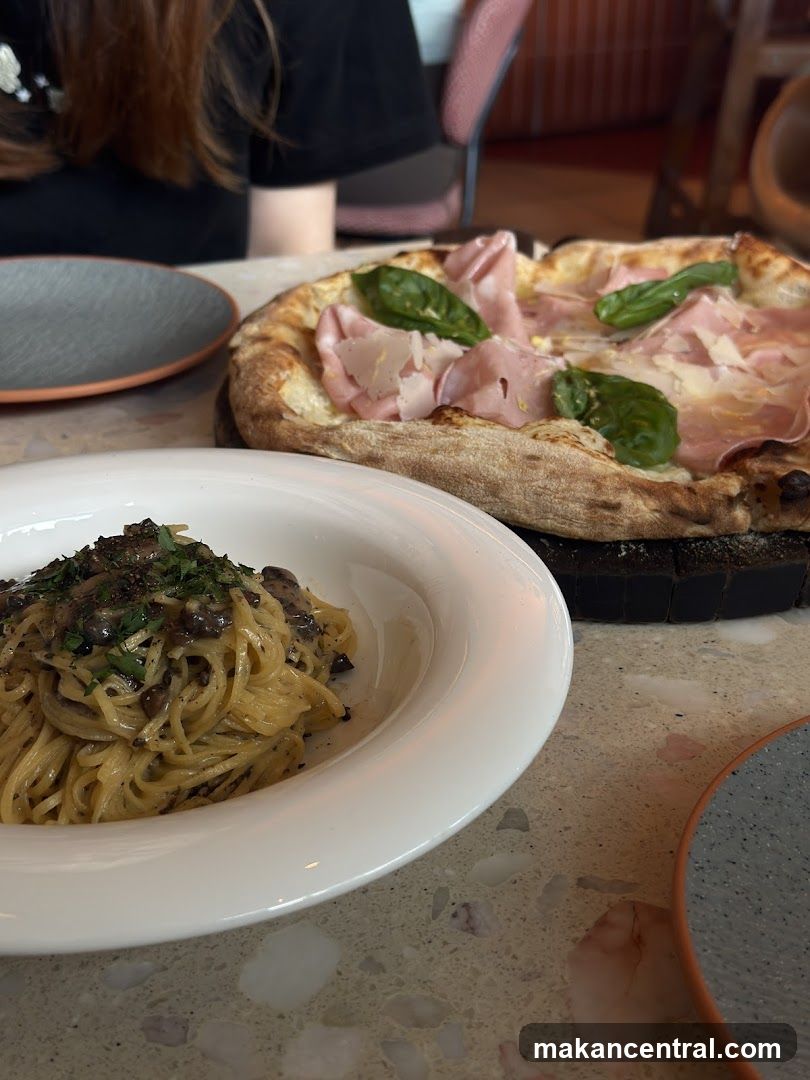 Pizza and Pasta Dish