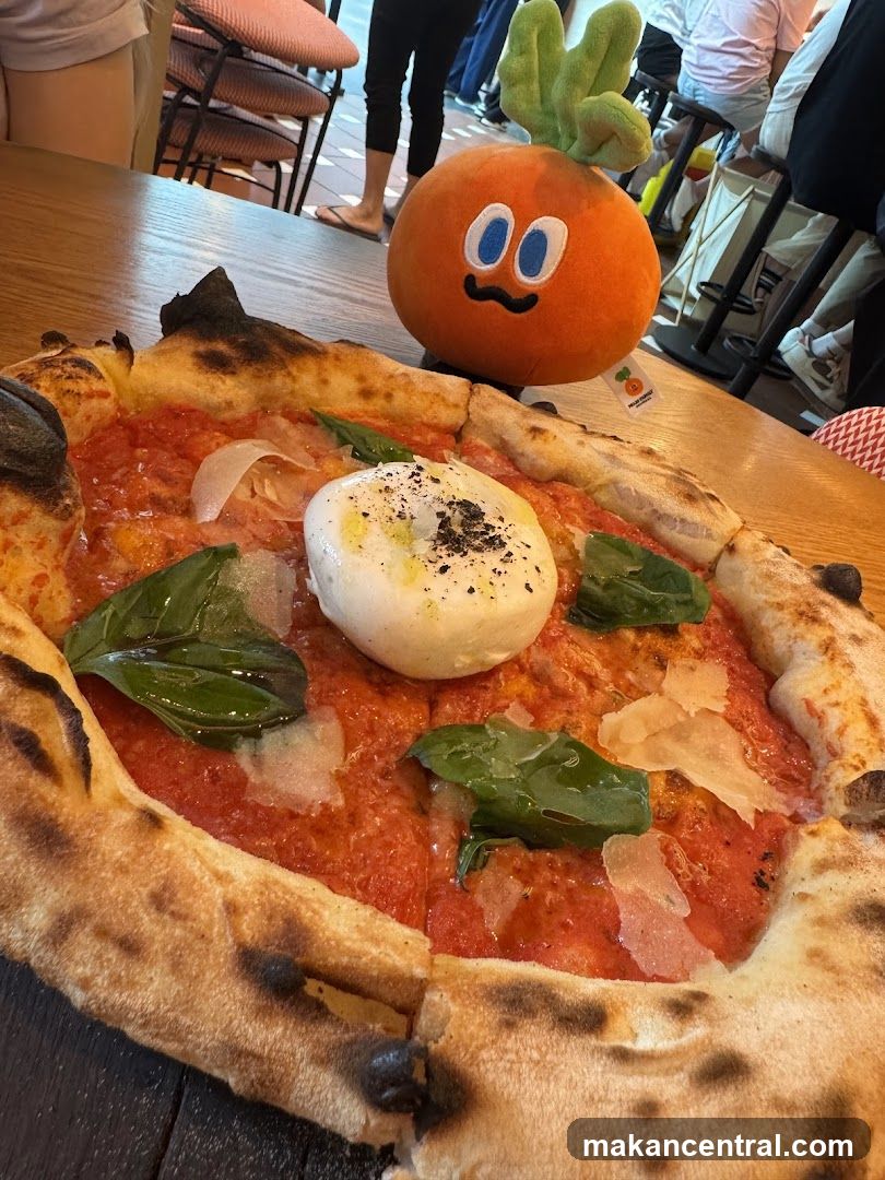 Pizza with a plush toy