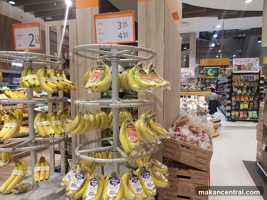 Bananas for sale in a supermarket