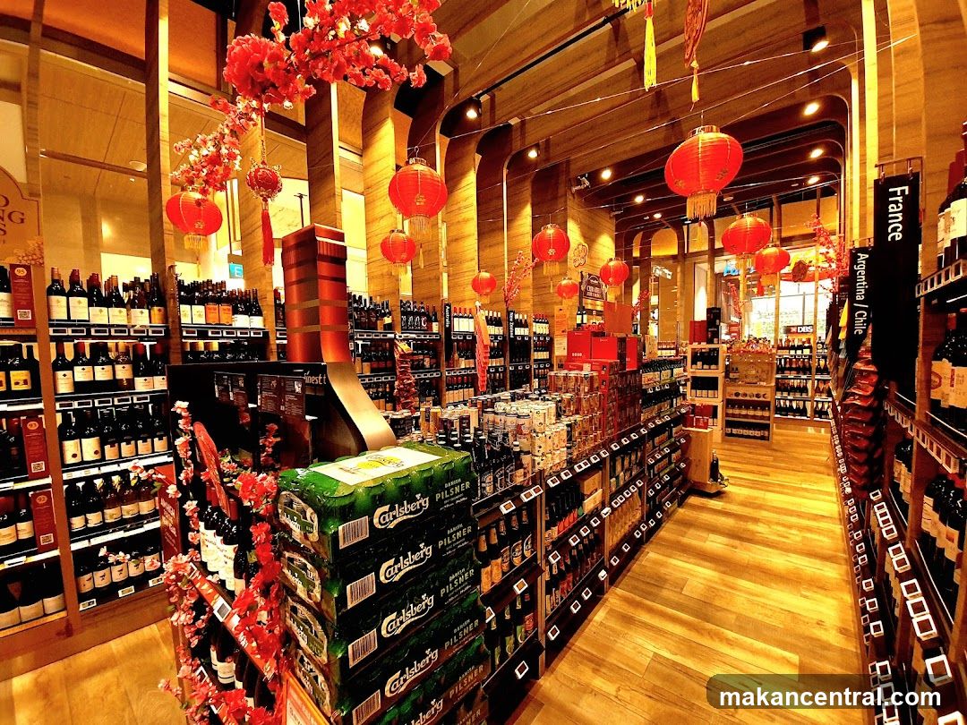 Liquor store aisle with wine and beer
