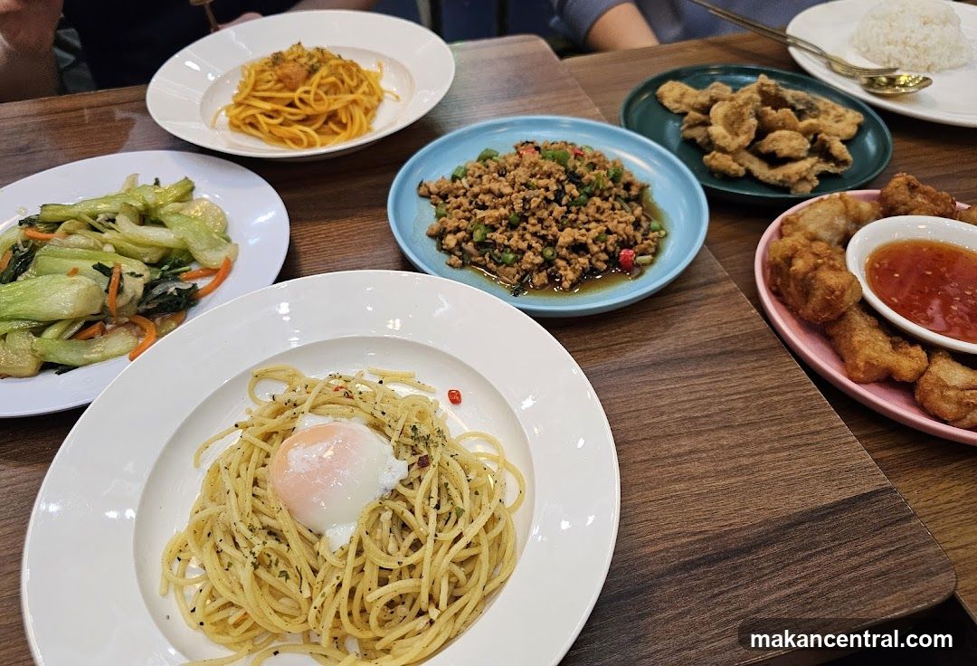 Various Dishes on a Table