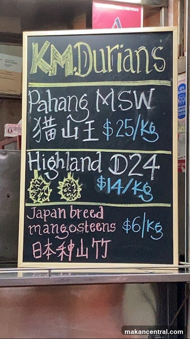 Durian Menu